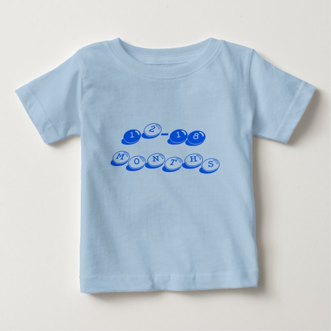 Bebé "12-18 meses" de camiseta azul del caramelo (Anverso)