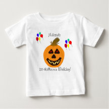 1.ª Calabaza de cumpleaños de Halloween y camiseta