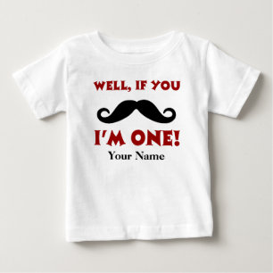 Bebé 1.ᵉʳ bigote de cumpleaños camiseta personalizada