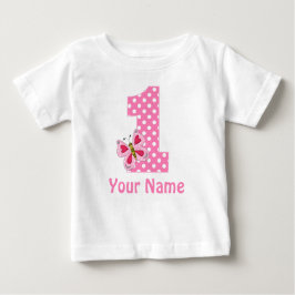 Bebé 1.ᵉʳ Chica de cumpleaños mariposa camiseta persona
