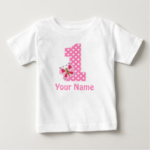 Bebé 1.ᵉʳ Chica de cumpleaños mariposa camiseta persona