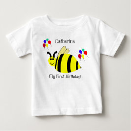 Bebé 1.ᵉʳ cumpleaños Bumble amarillo y camiseta de glob