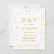 bebé 1 cumpleaños, una invitación de 1 en millón