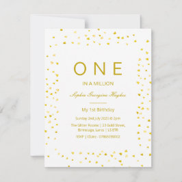 bebé 1 cumpleaños, una invitación de 1 en millón