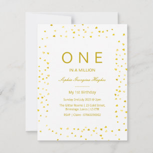 bebé 1 cumpleaños, una invitación de 1 en millón