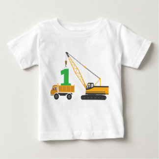 Bebé 1r Camiseta de la construcción del cumpleaños
