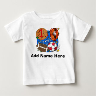 Bebé 1ra camiseta personalizada del cumpleaños de All