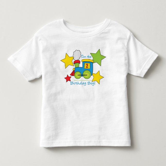 Bebé 2.ª camiseta de tren Birthday Boy (Anverso)