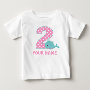 Bebé 2.ª Camiseta Personalizada Chica de Ballenas