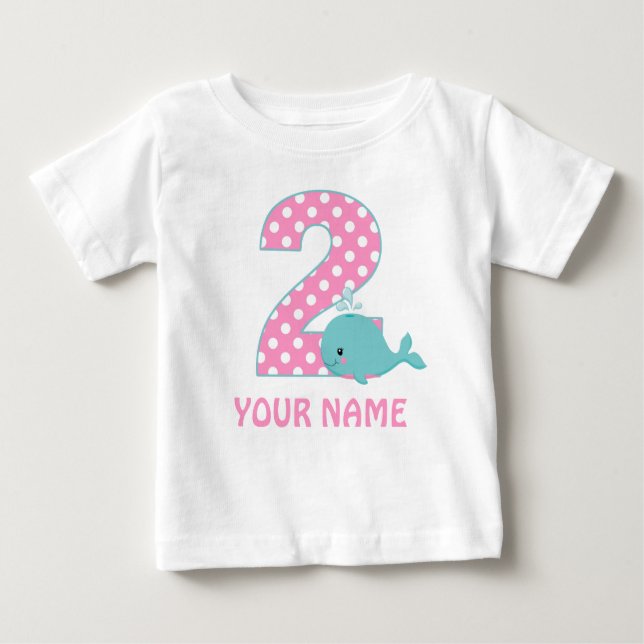 Bebé 2.ª Camiseta Personalizada Chica de Ballenas (Anverso)