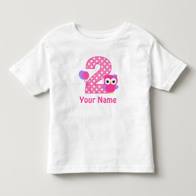Bebé 2.ª camiseta personalizada de la Chica de cumpleañ (Anverso)