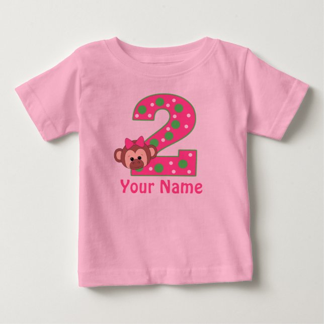 Bebé 2.ª camiseta personalizada de mono Chicas de cumpl (Anverso)