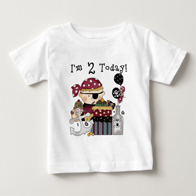 Bebé 2.ª camiseta y regalo pirata de cumpleaños (Anverso)