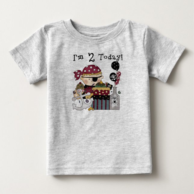 Bebé 2.ª camiseta y regalo pirata de cumpleaños (Anverso)