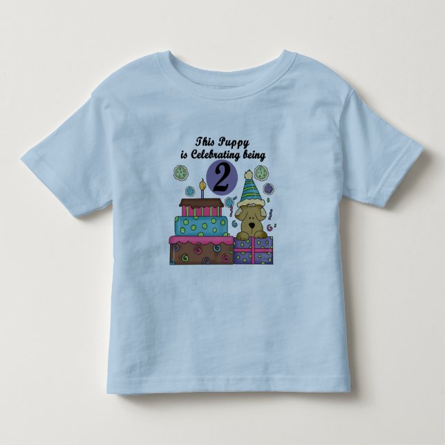 Bebé 2.ª Camiseta y Regalos de Cachorro de Cumpleaños (Anverso)