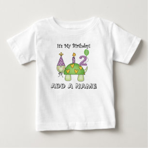 Bebé 2da camiseta personalizada del cumpleaños de la