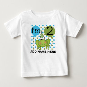 Bebé 2da camiseta personalizada del cumpleaños de la