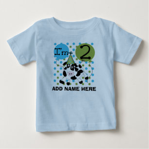 Bebé 2da camiseta personalizada del cumpleaños de la