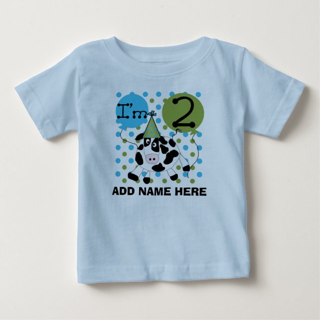 Bebé 2da camiseta personalizada del cumpleaños de la (Anverso)