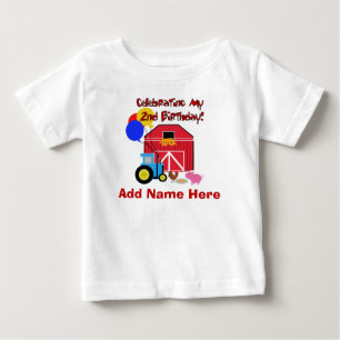 Bebé 2da camiseta personalizada del cumpleaños de la