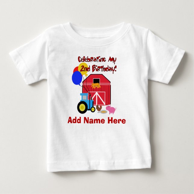 Bebé 2da camiseta personalizada del cumpleaños de la (Anverso)