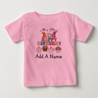 Bebé 2da camiseta personalizada del cumpleaños de las