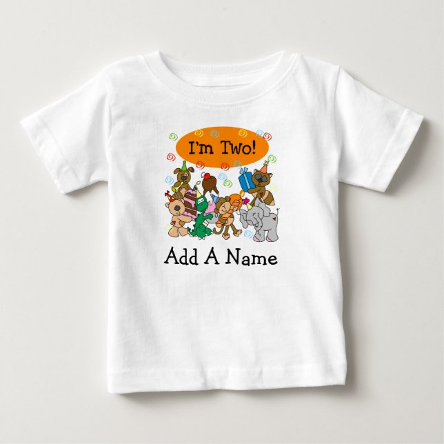 Bebé 2da camiseta personalizada del cumpleaños de los (Anverso)