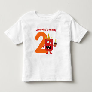 Bebé 2do Monstruo lindo de la camiseta del cumpleaños