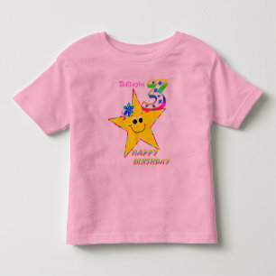 Bebé 3.ª camiseta de las Estrellas de Cumpleaños