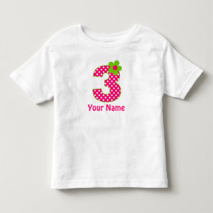 Bebé 3.ª camiseta personalizada de Punto Rosa y Verde