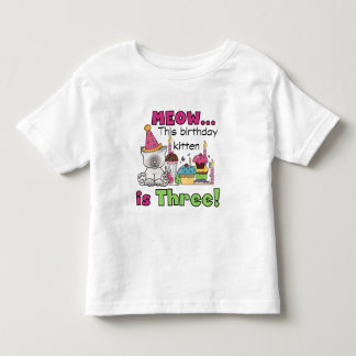 Bebé 3.ª camiseta y regalo de cumpleaños para gatitos