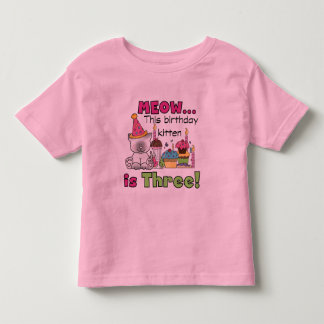 Bebé 3.ª camiseta y regalo de cumpleaños para gatitos