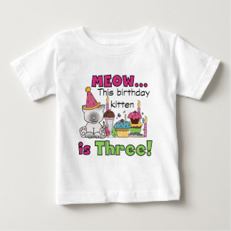 Bebé 3.ª camiseta y regalo de cumpleaños para gatitos