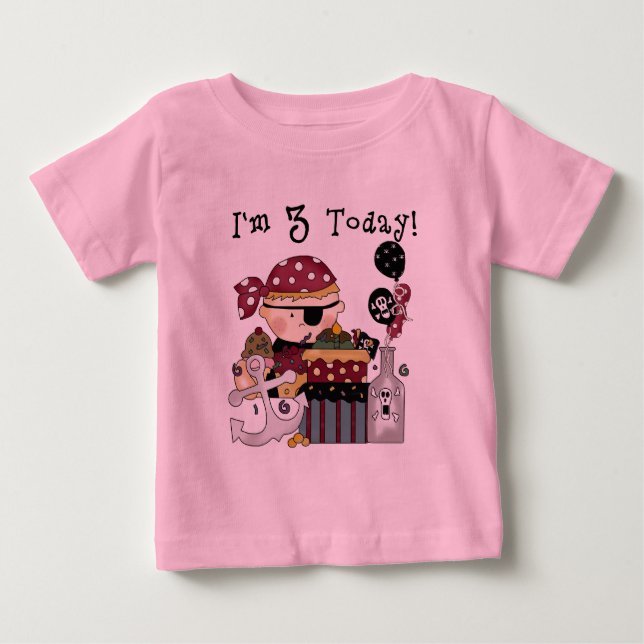 Bebé 3.ª camiseta y regalo pirata de cumpleaños (Anverso)