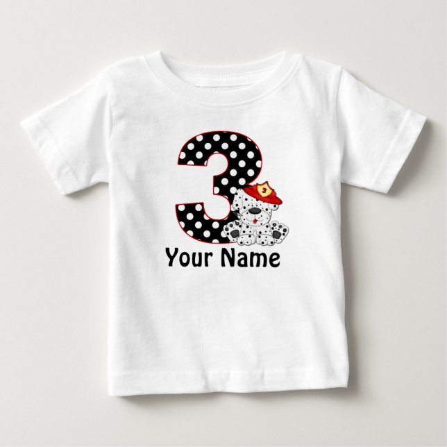 Bebé 3.ᵉʳ cumpleaños de la camiseta personalizada dálma (Anverso)