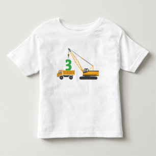 Bebé 3ro Camiseta de la construcción del cumpleaños