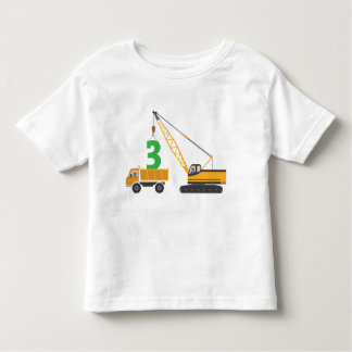 Bebé 3ro Camiseta de la construcción del cumpleaños