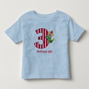 Bebé 3ro Camiseta del payaso de circo del cumpleaños