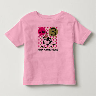 Bebé 3ro camiseta personalizada del cumpleaños de la