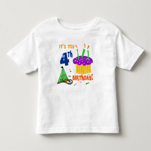 Bebé 4.ª camiseta de cumpleaños
