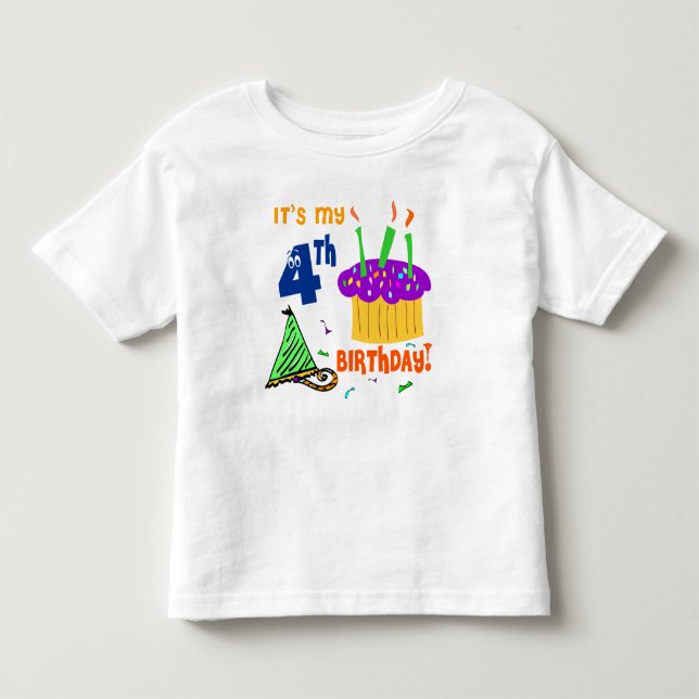 Bebé 4.ª camiseta de cumpleaños (Anverso)