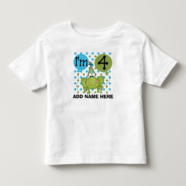 Bebé 4ta camiseta personalizada del cumpleaños de la (Anverso)