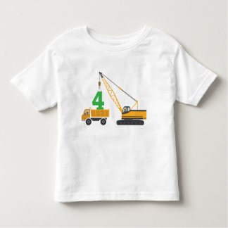 Bebé 4to Camiseta de la construcción del cumpleaños