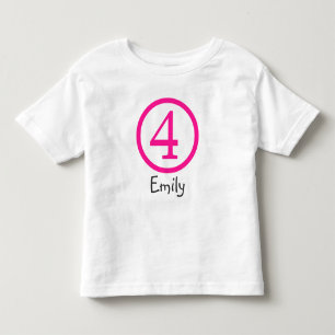 Bebé 4to Chica adaptable de la camiseta del cumpleaños