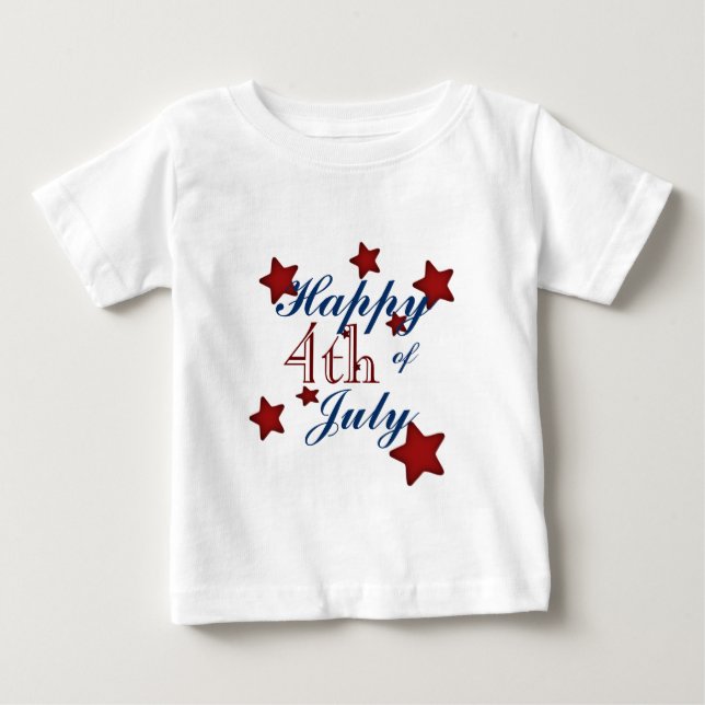 Bebé 4to feliz de la camiseta de julio (Anverso)
