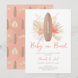 Bebé a bordo Aloha Baby Girl Invitación a la ducha