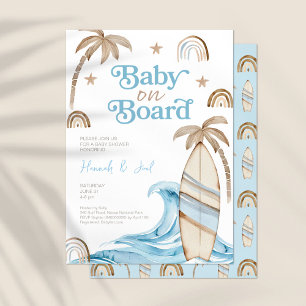 Bebé a bordo Boho Invitación a Baby Shower