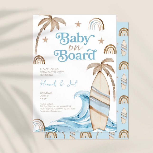 Bebé a bordo Boho Invitación a Baby Shower (Subido por el creador)