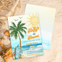 Bebé a bordo de la invitación Baby Shower de Beach