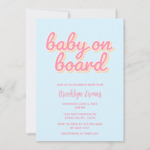 Bebé a bordo de la invitación de Baby Shower a los